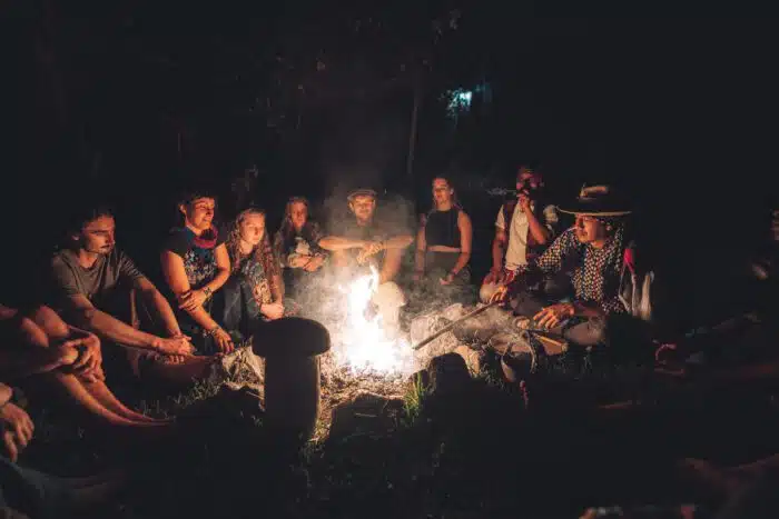 Sacred fire ceremony at Fungi Academy