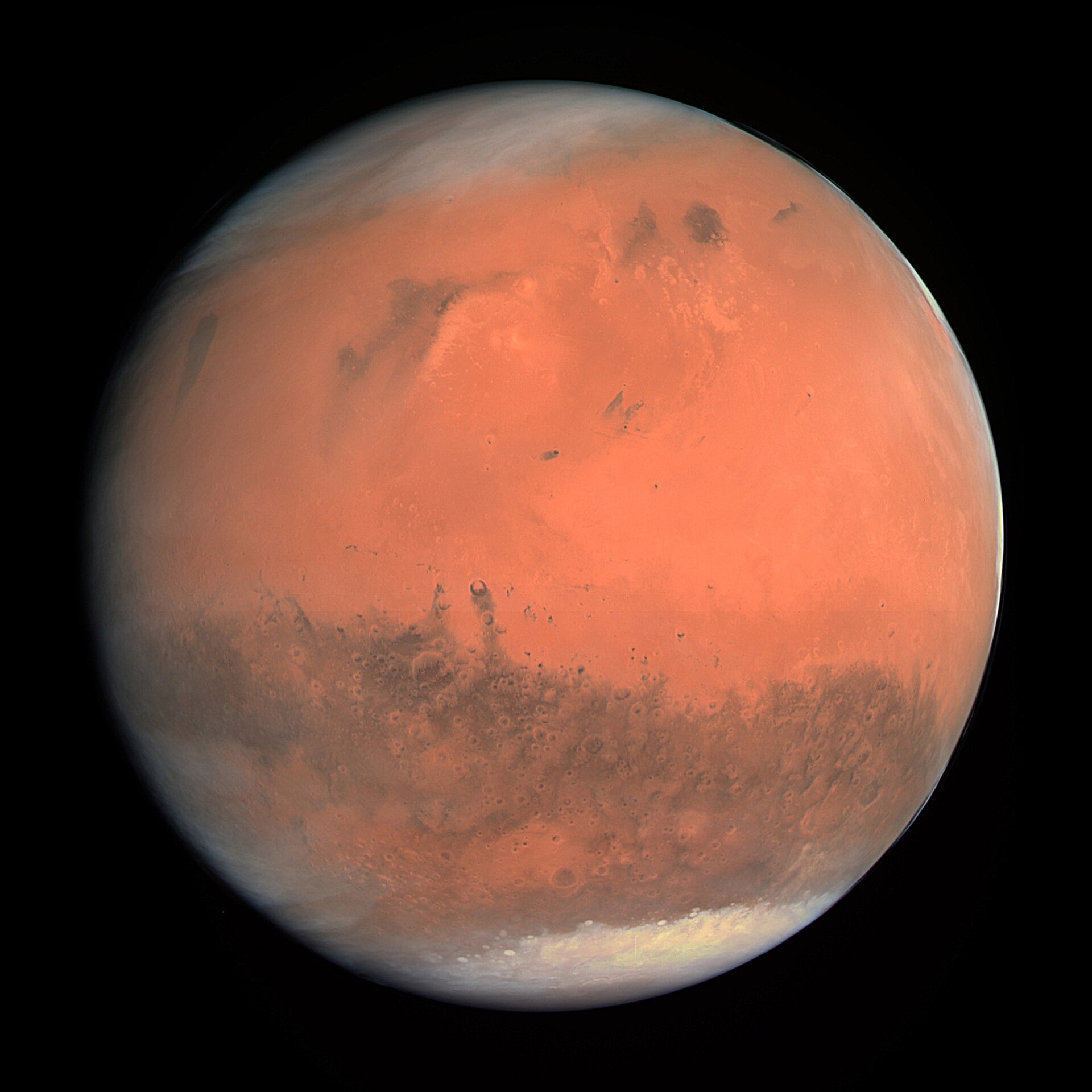 The planet Mars in true color